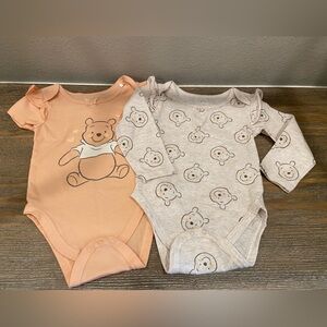 Disney Baby Winnie the pooh. Two onesies. 18m
